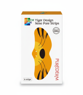 C0520 TIGER DESING NOSE PORE 6 STRIPS PUREDERM ( banda de limpieza de poros para la nariz de tigre)